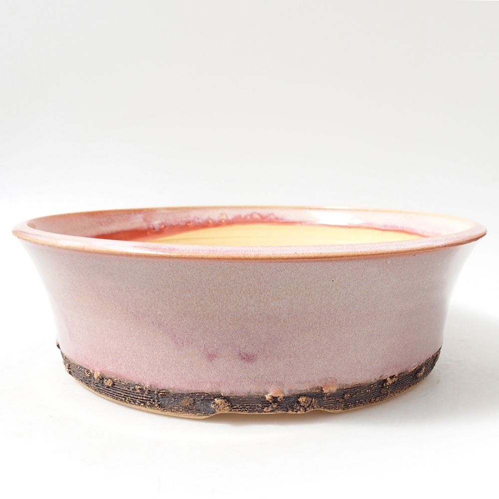 Keramik-Bonsaischale 27 x 27 x 8 cm, Farbe rosa
