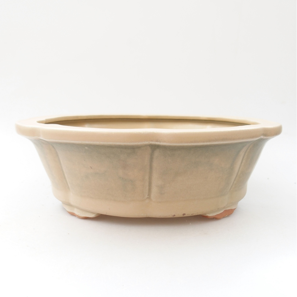Keramik-Bonsaischale 26 x 26 x 8,5 cm, Farbe beige