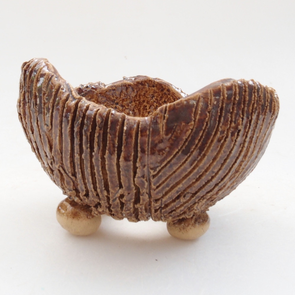 Keramikschale 8 x 7,5 x 6 cm, Farbe braun