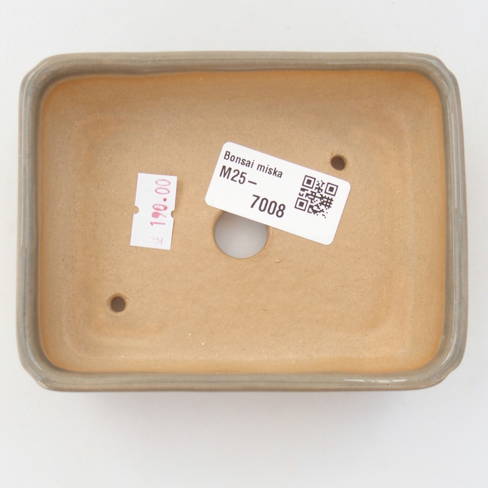 Bonsaischale aus Keramik 11,5 x 9 x 3,5 cm, grau
