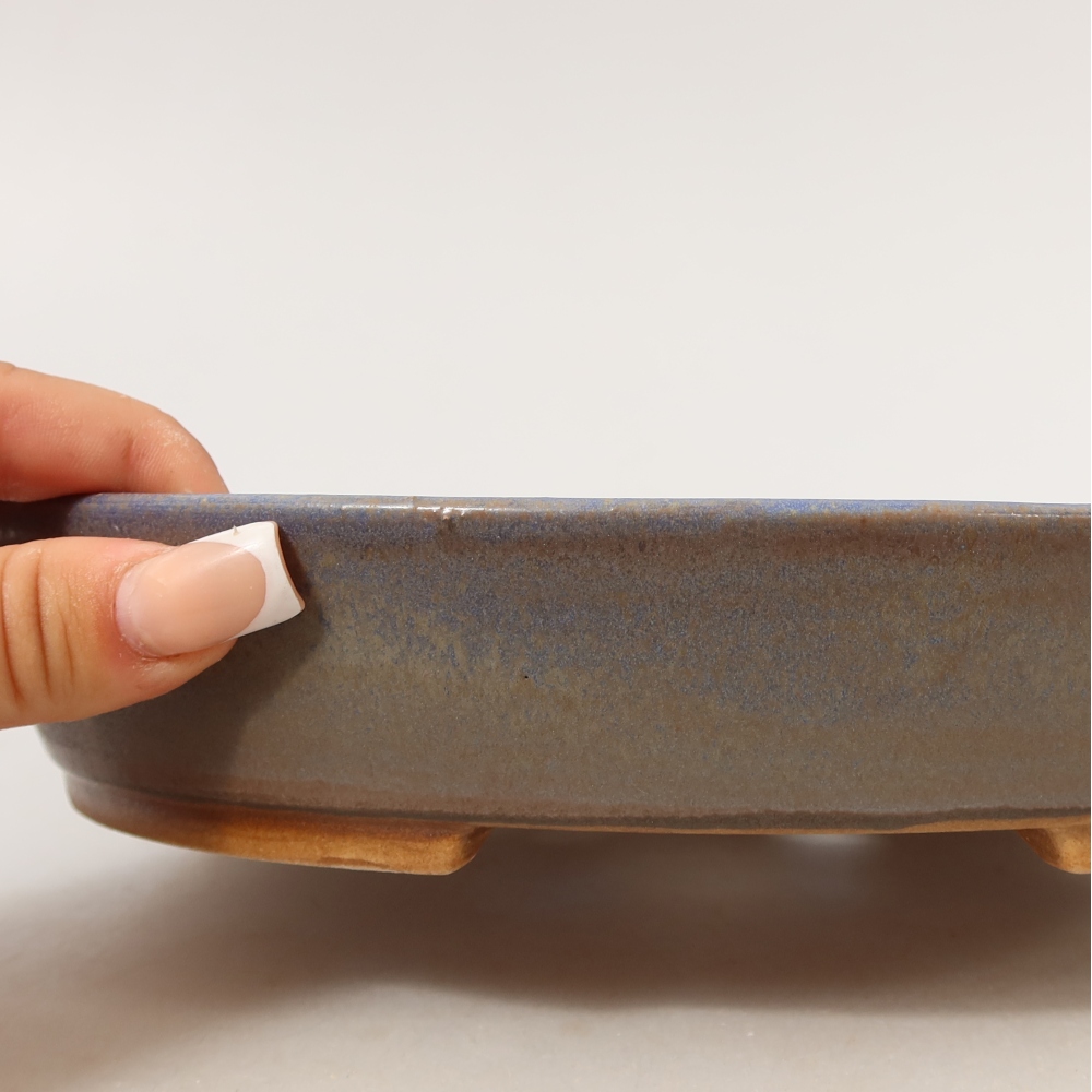Bonsaischale aus Keramik 22,5 x 20 x 4,5 cm, Farbe blau