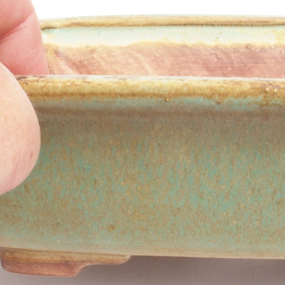 Bonsaischale aus Keramik 17,5 x 14 x 5 cm, Farbe Grün