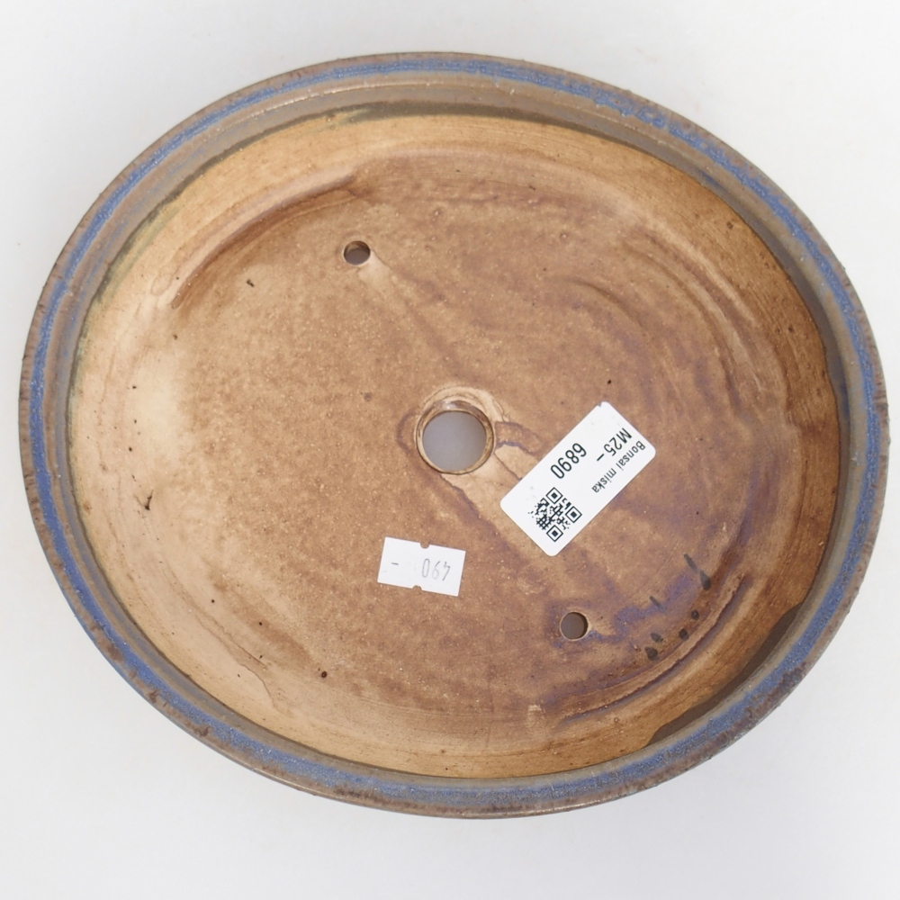 Bonsaischale aus Keramik 21 x 19 x 4 cm, Farbe blau