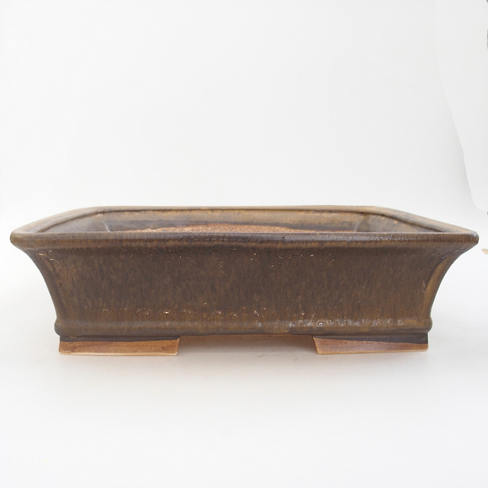 Keramik-Bonsaischale 30 x 25 x 8 cm, Farbe braun