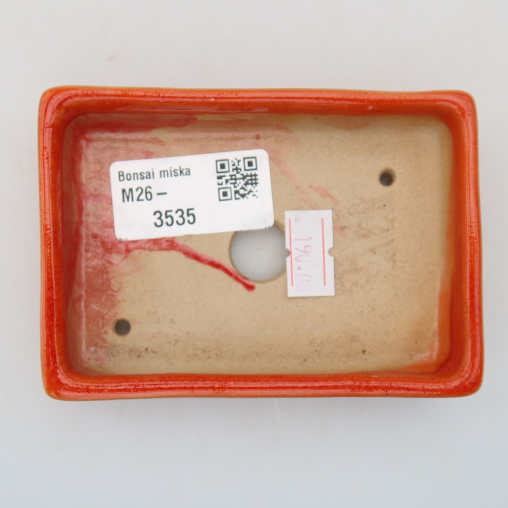 Keramik-Bonsai-Schale, 10 × 7 × 2 cm, Farbe: Orange