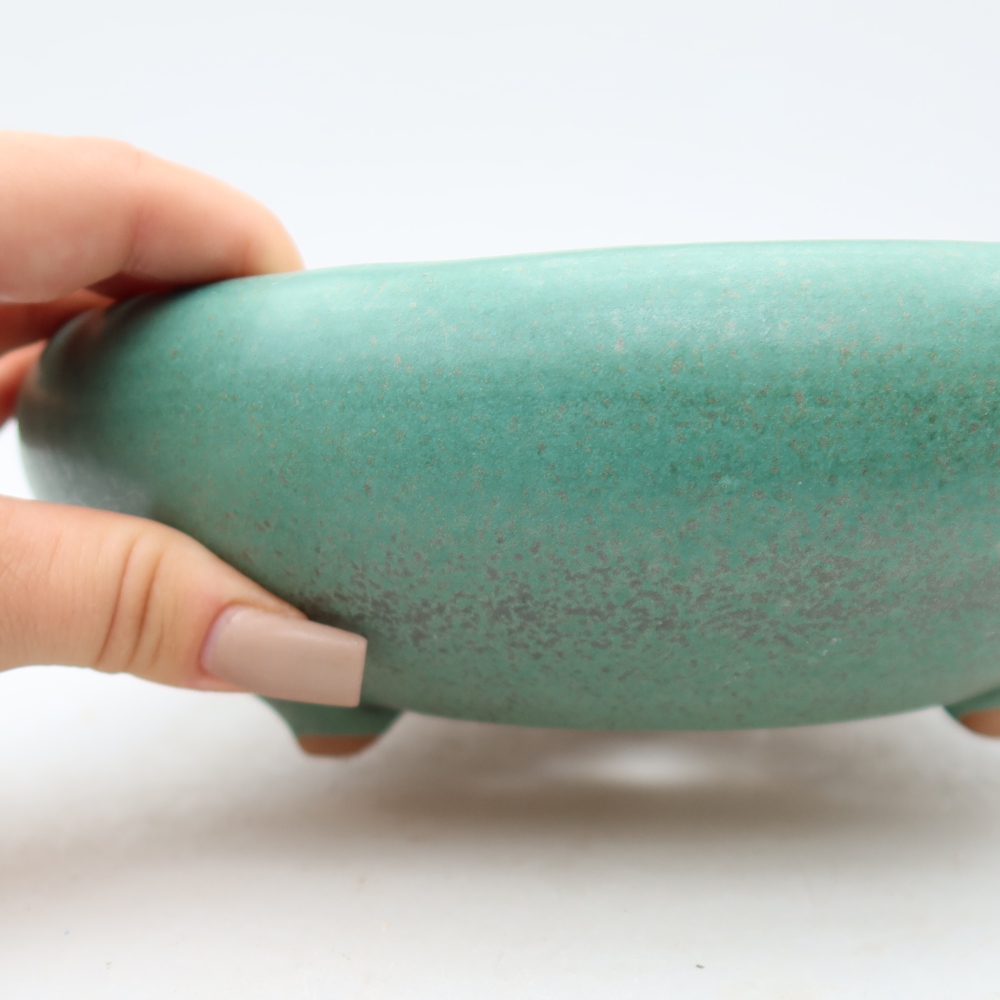 Keramik-Bonsai-Schale 20 x 20 x 7,5 cm, Farbe: grün