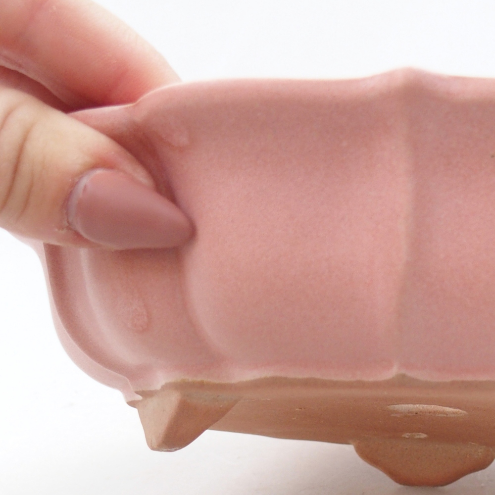 Bonsaischale aus Keramik 19 x 19 x 5 cm, rosa