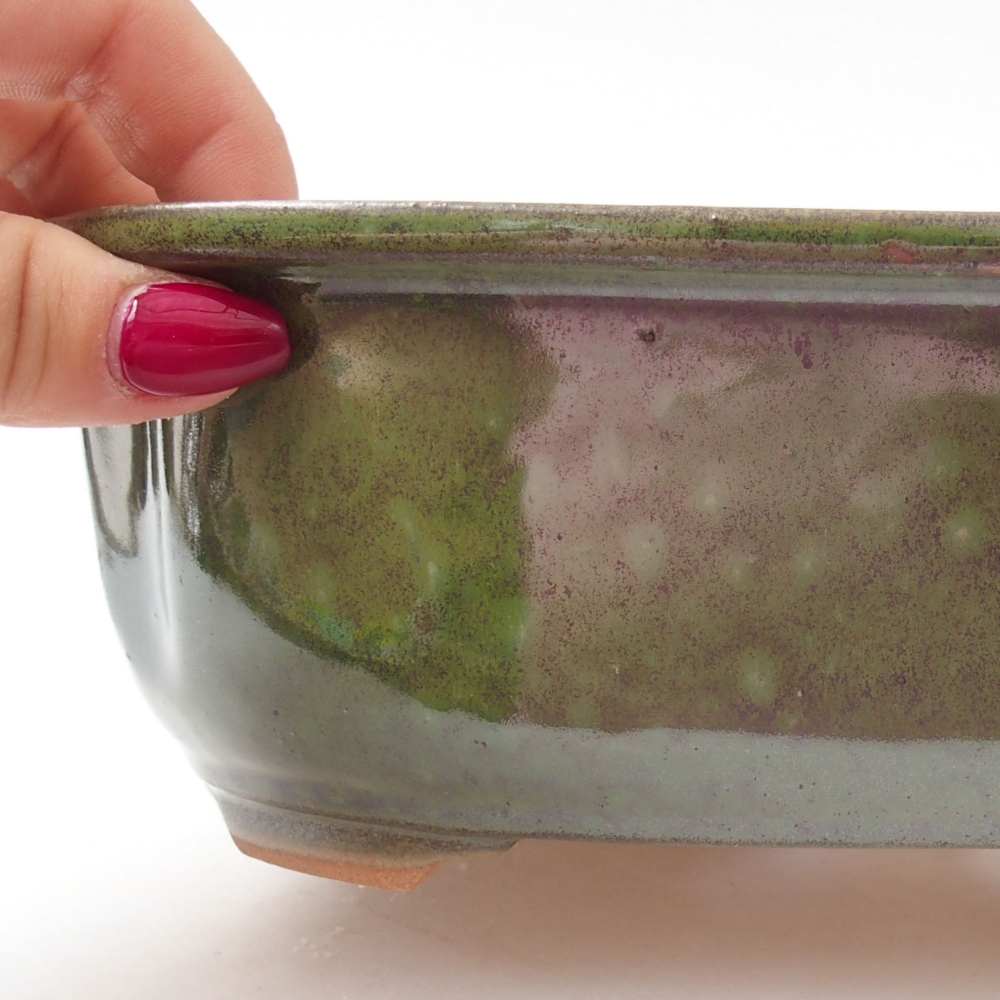 Keramik-Bonsaischale 22 x 18 x 7 cm, Farbe Grün
