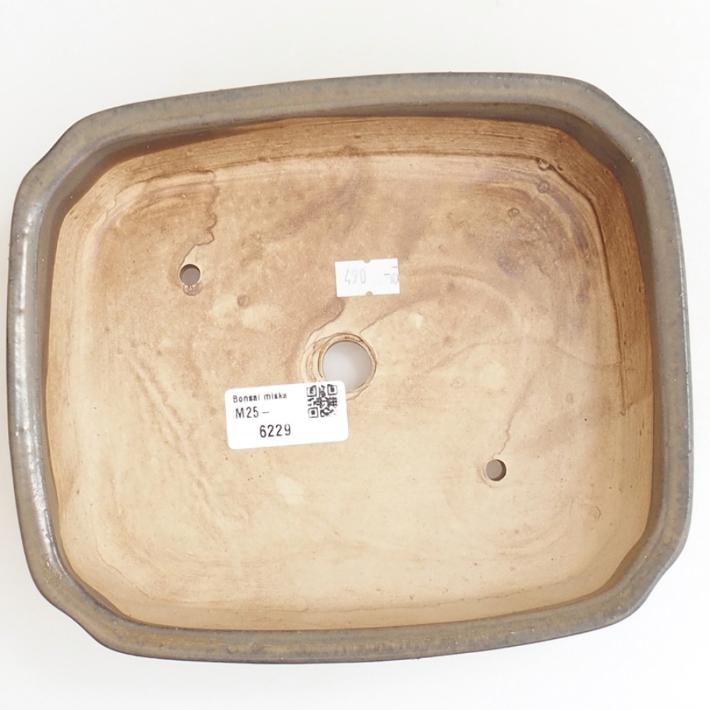 Bonsaischale aus Keramik 21 x 18 x 6 cm, braun