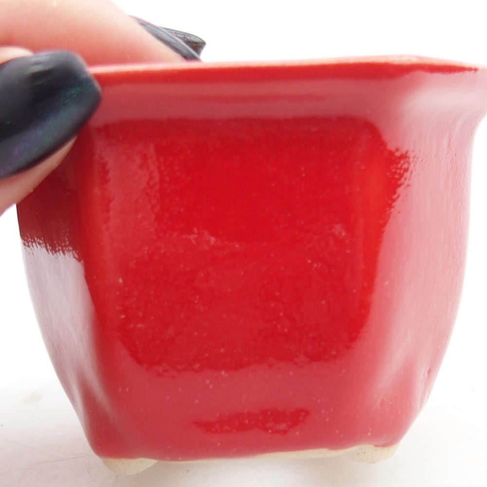 Mini-Bonsaischale 7 x 6,5 x 5 cm, Farbe rot