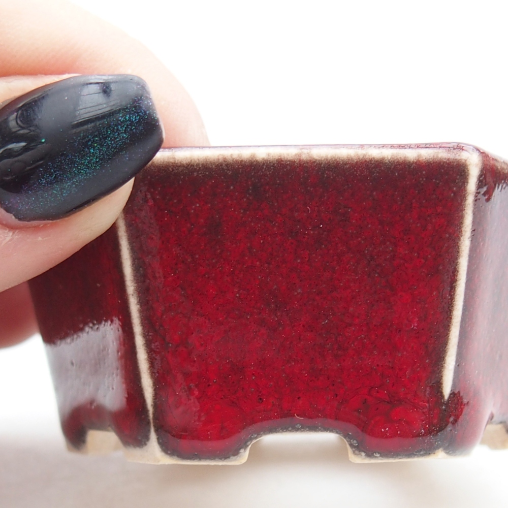 Mini-Bonsaischale 6 x 5,5 x 3 cm, Farbe rot