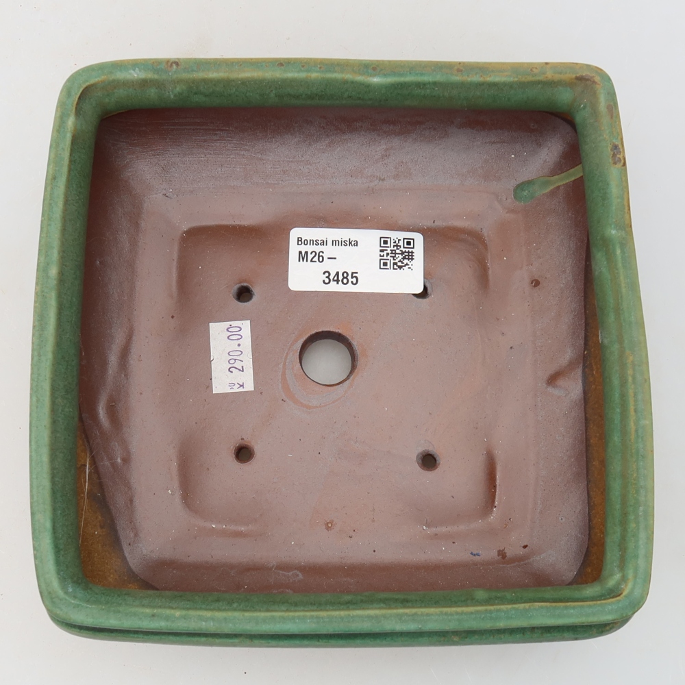 Bonsaischale aus Keramik 15,5 x 15,5 x 6 cm, grün