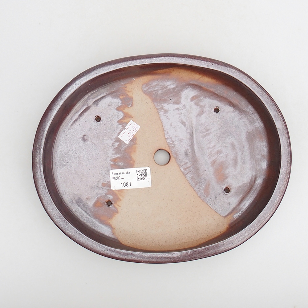 Bonsaischale aus Keramik 24 x 19,5 x 4 cm, bordeauxrot