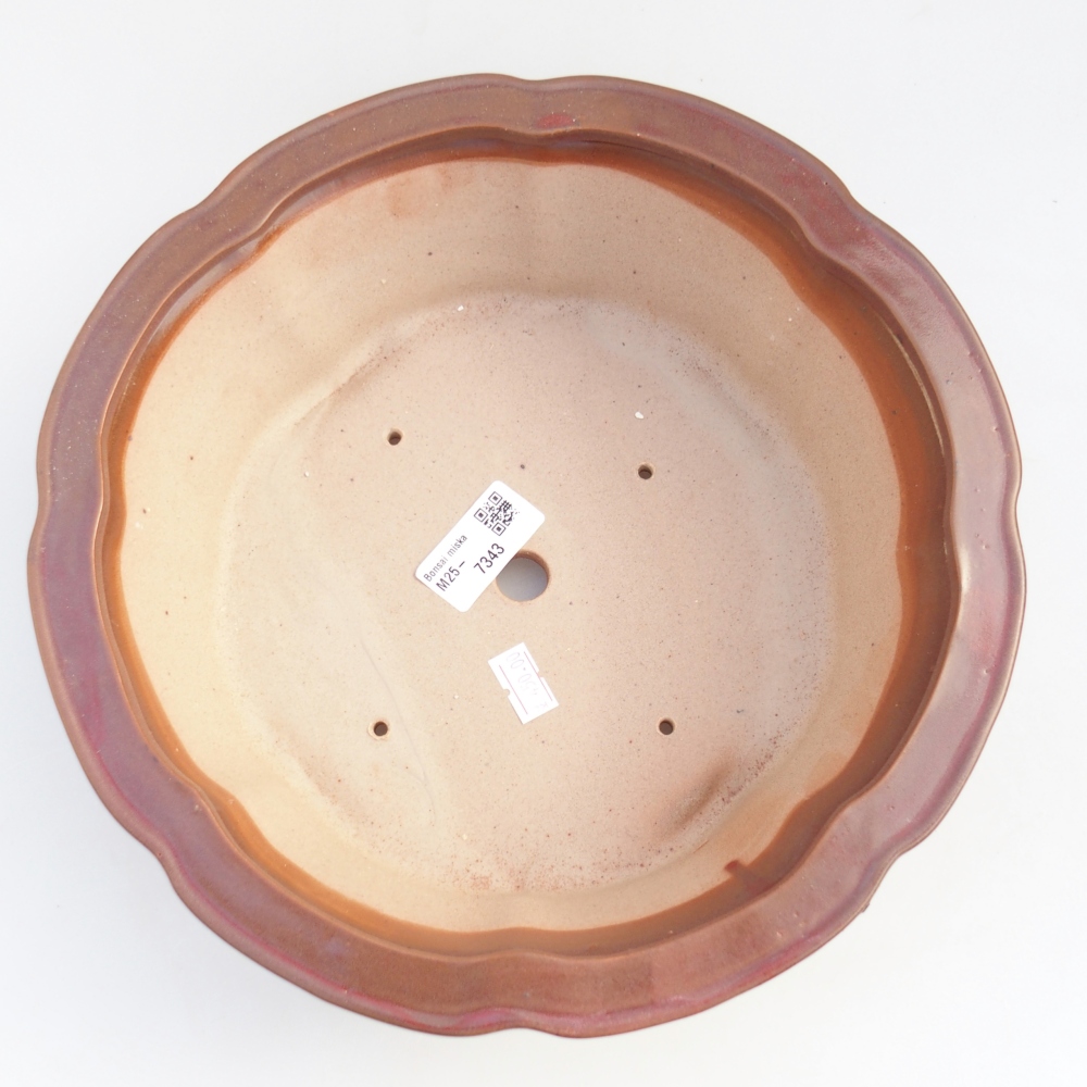 Bonsaischale aus Keramik 26 x 26 x 8,5 cm, bordeauxrot