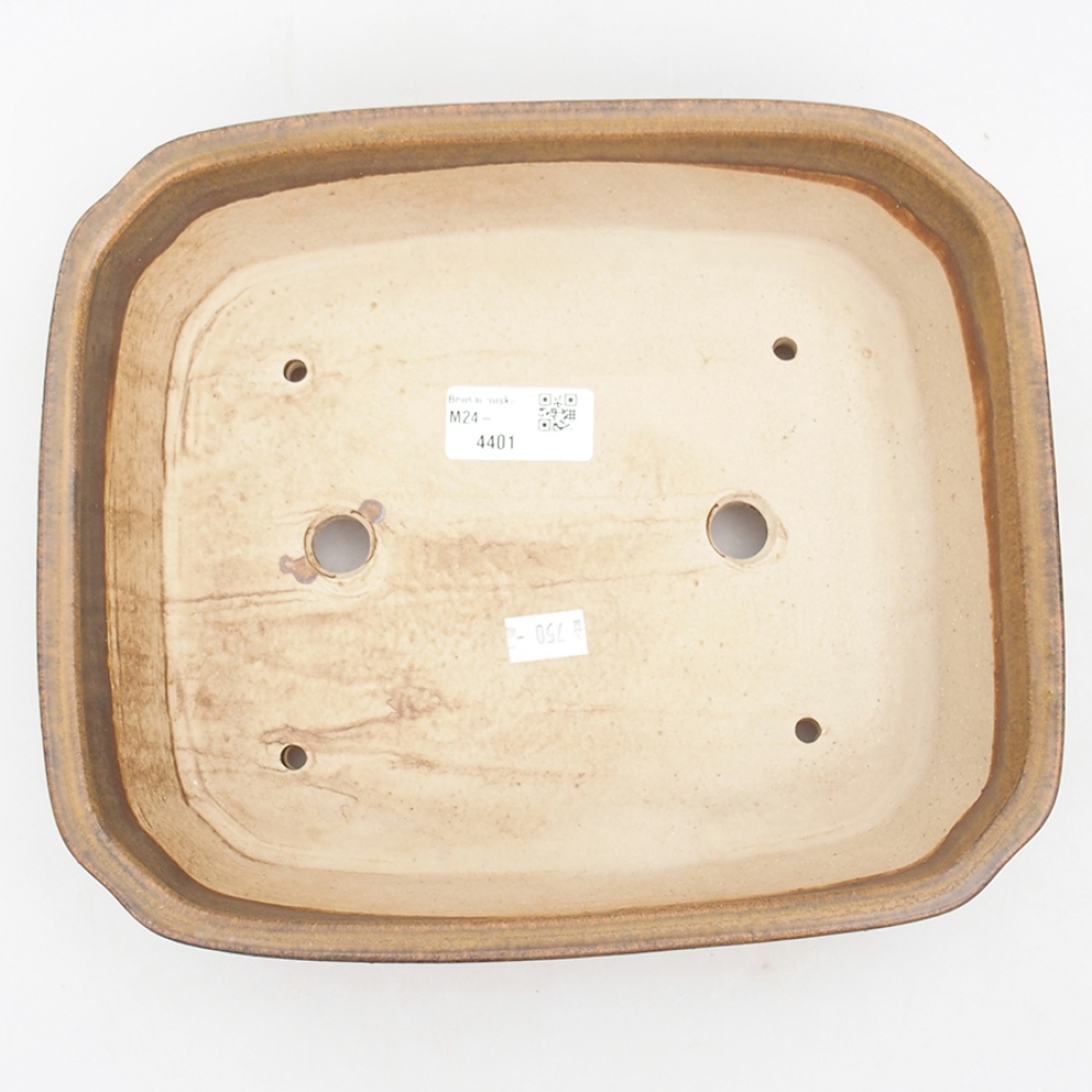 Keramik-Bonsaischale 24,5 x 21 x 6  cm, Farbe braun