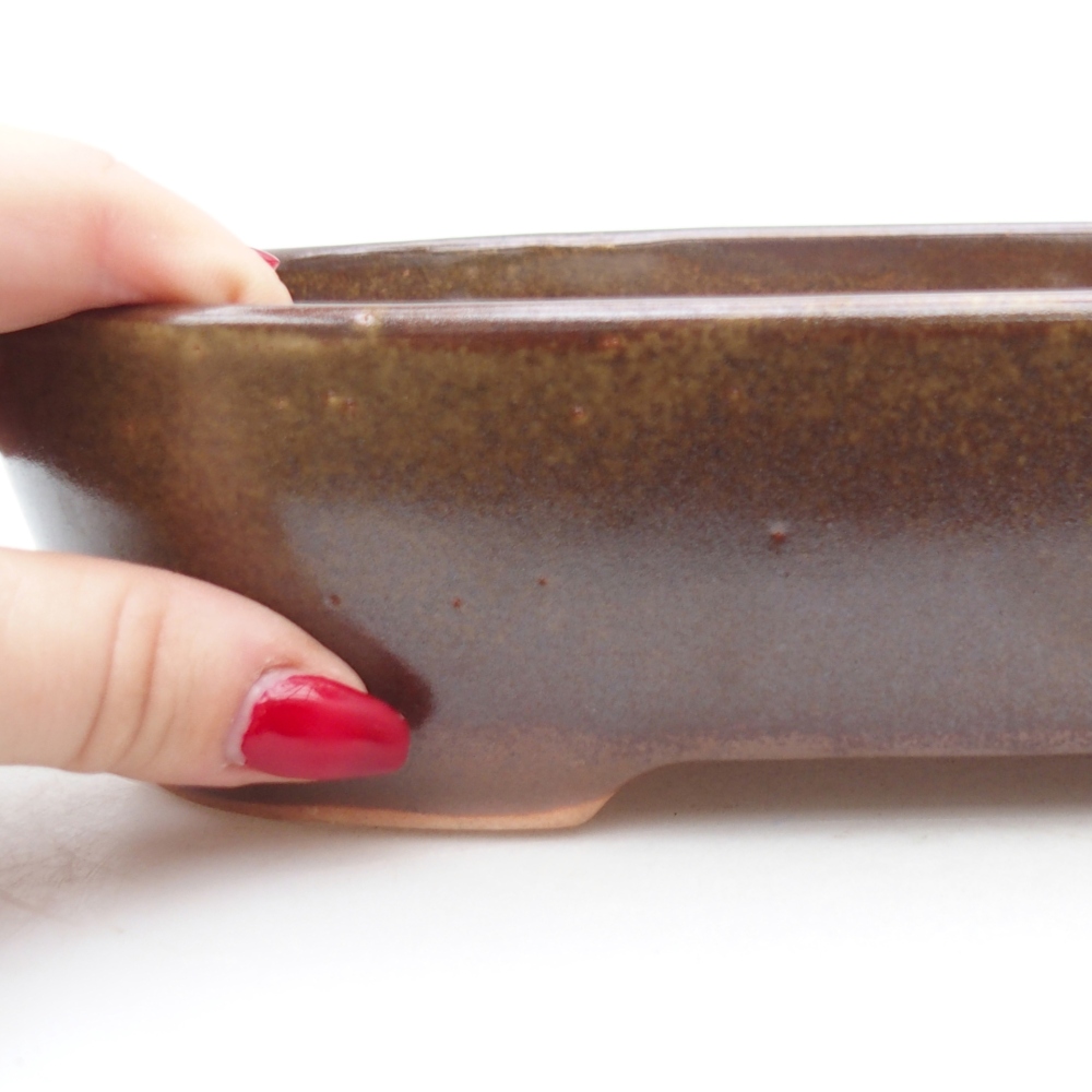 Bonsaischale aus Keramik 22,5 x 17 x 6 cm, braun