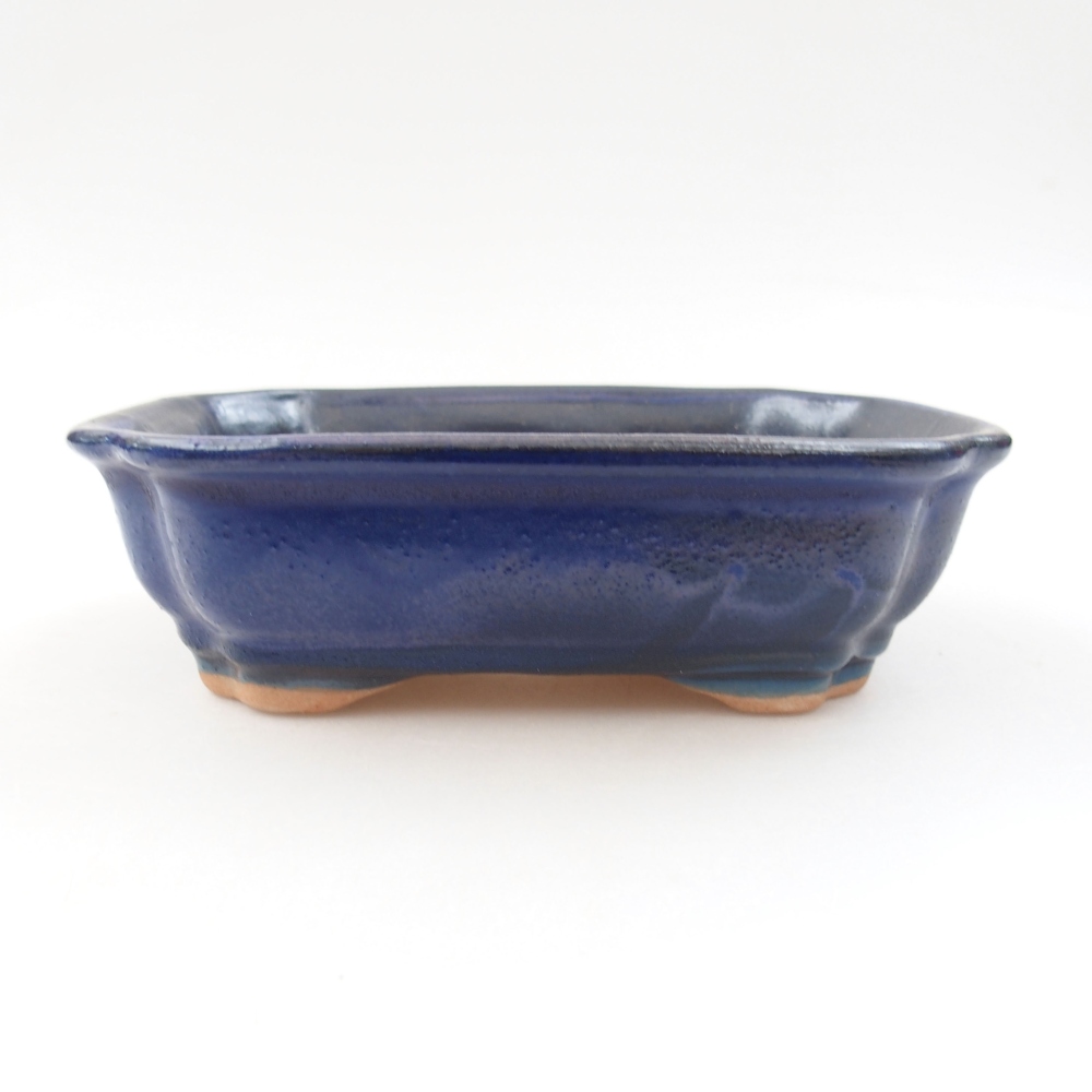 Keramik-Bonsaischale 16 x 12,5 x 4,5 cm, Farbe blau