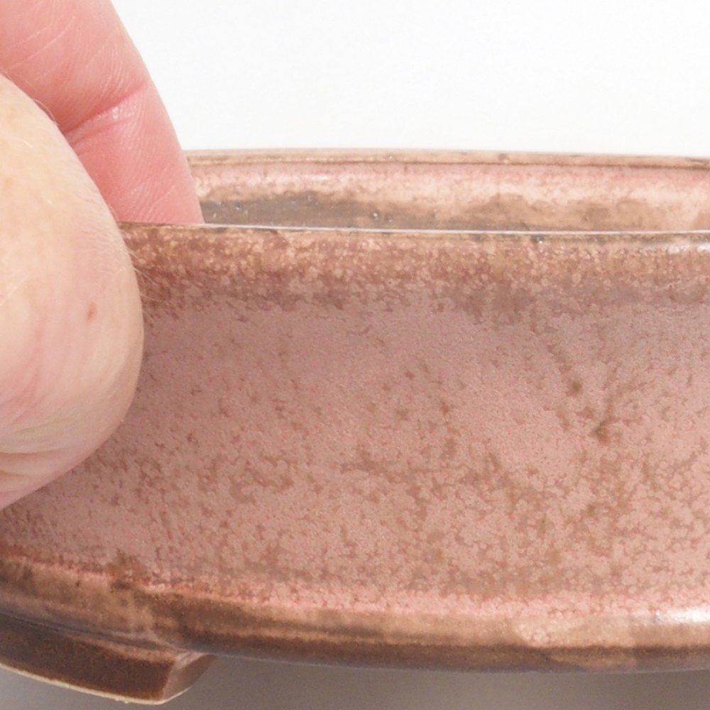 Bonsaischale aus Keramik 17 x 15,5 x 4,5 cm, Farbe rosa