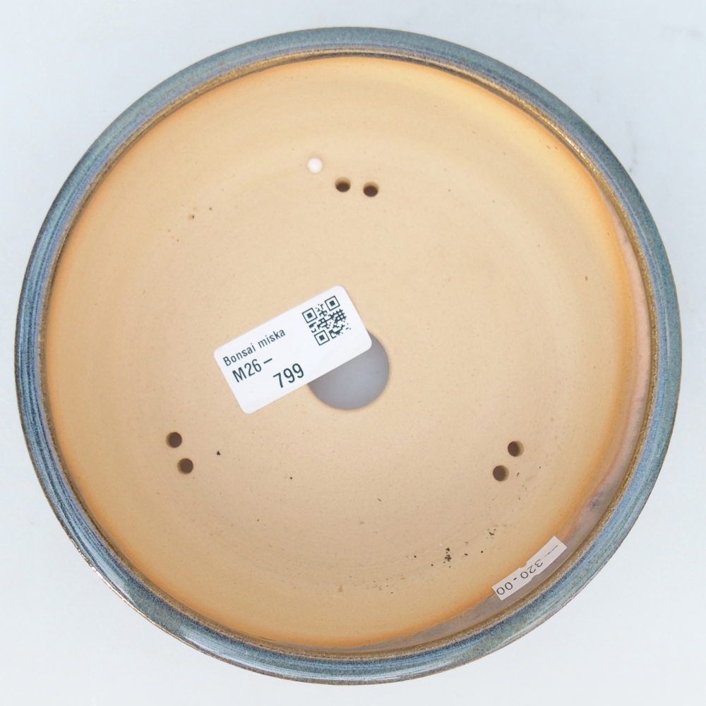 Bonsaischale aus Keramik 15,5 x 15,5 x 5 cm, blau-grau