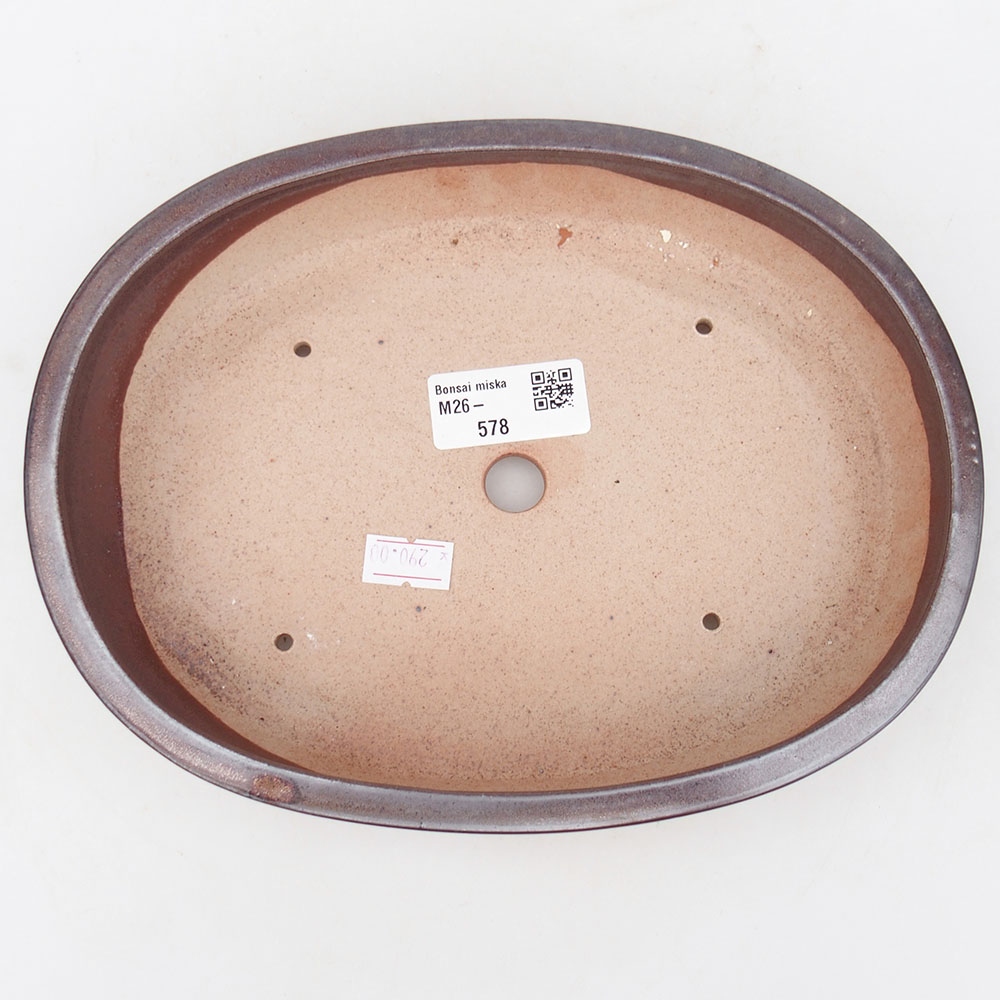 Bonsaischale aus Keramik 22 x 17 x 4 cm, braun
