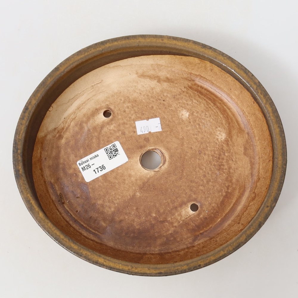 Bonsaischale aus Keramik 21 x 19 x 4,5 cm, braun