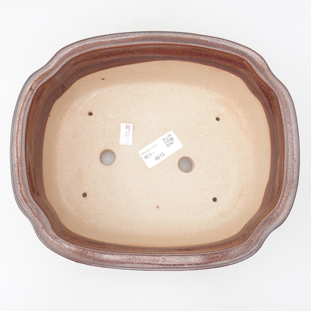 Keramik-Bonsaischale 24,5 x 21 x 7,5 cm, Farbe Braun
