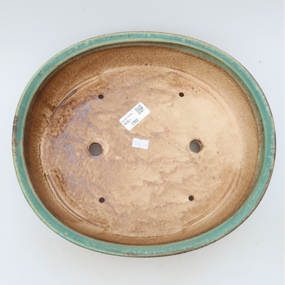 Keramik-Bonsai-Schale, 31 × 27 × 7,5 cm, Farbe: grün