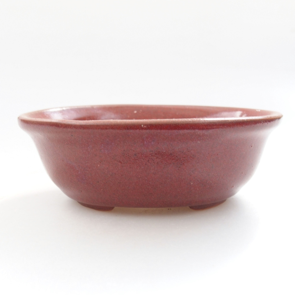 Keramik-Bonsaischale 11 x 9 x 4 cm, Farbe  Burgunder 