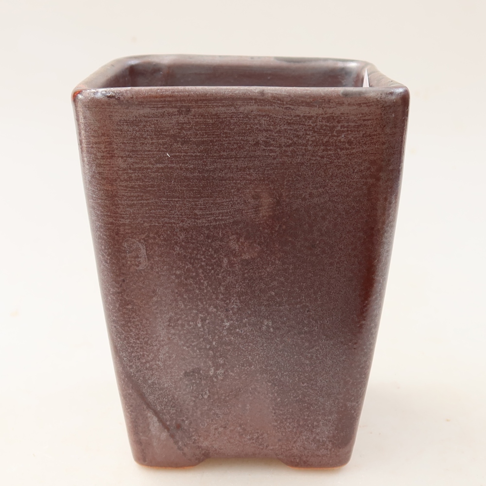 Bonsaischale aus Keramik 8,5 x 8,5 x 11 cm, braun