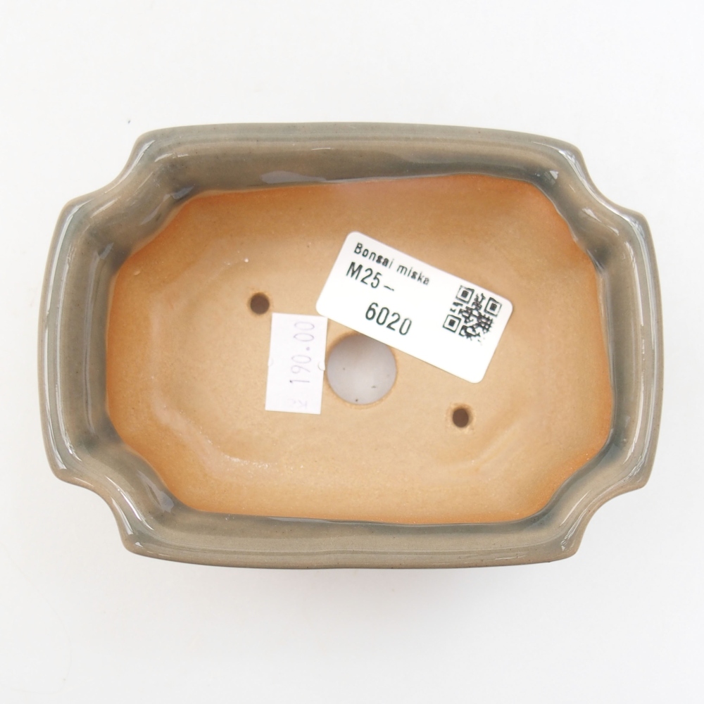 Keramik-Bonsaischale 12 x 9 x 4,5 cm, Farbe  grau