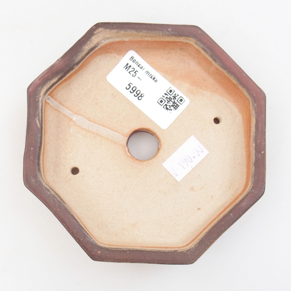 Keramik-Bonsaischale 11,5 x 11,5 x 2,5 cm, Farbe rosa