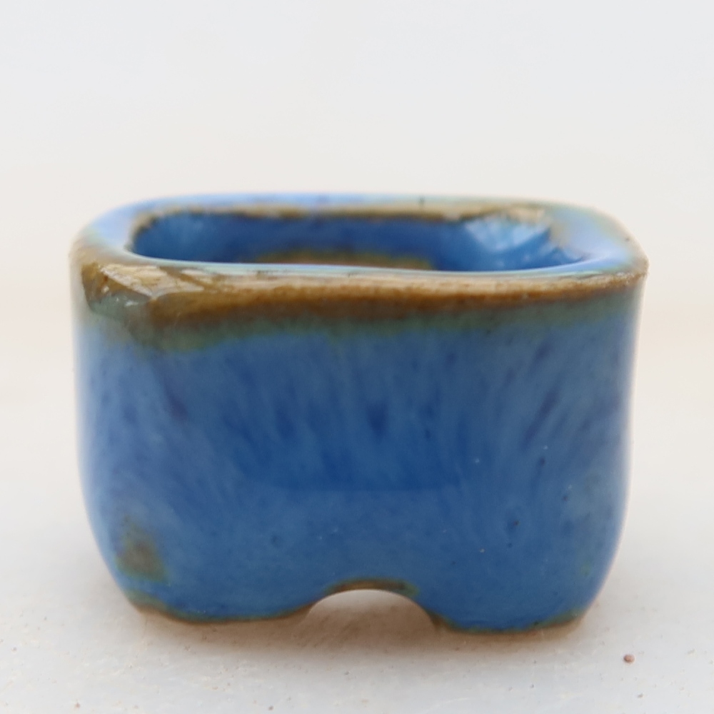 Keramik-Bonsai-Schale, 2 × 2 × 1,5 cm, Farbe: Blau