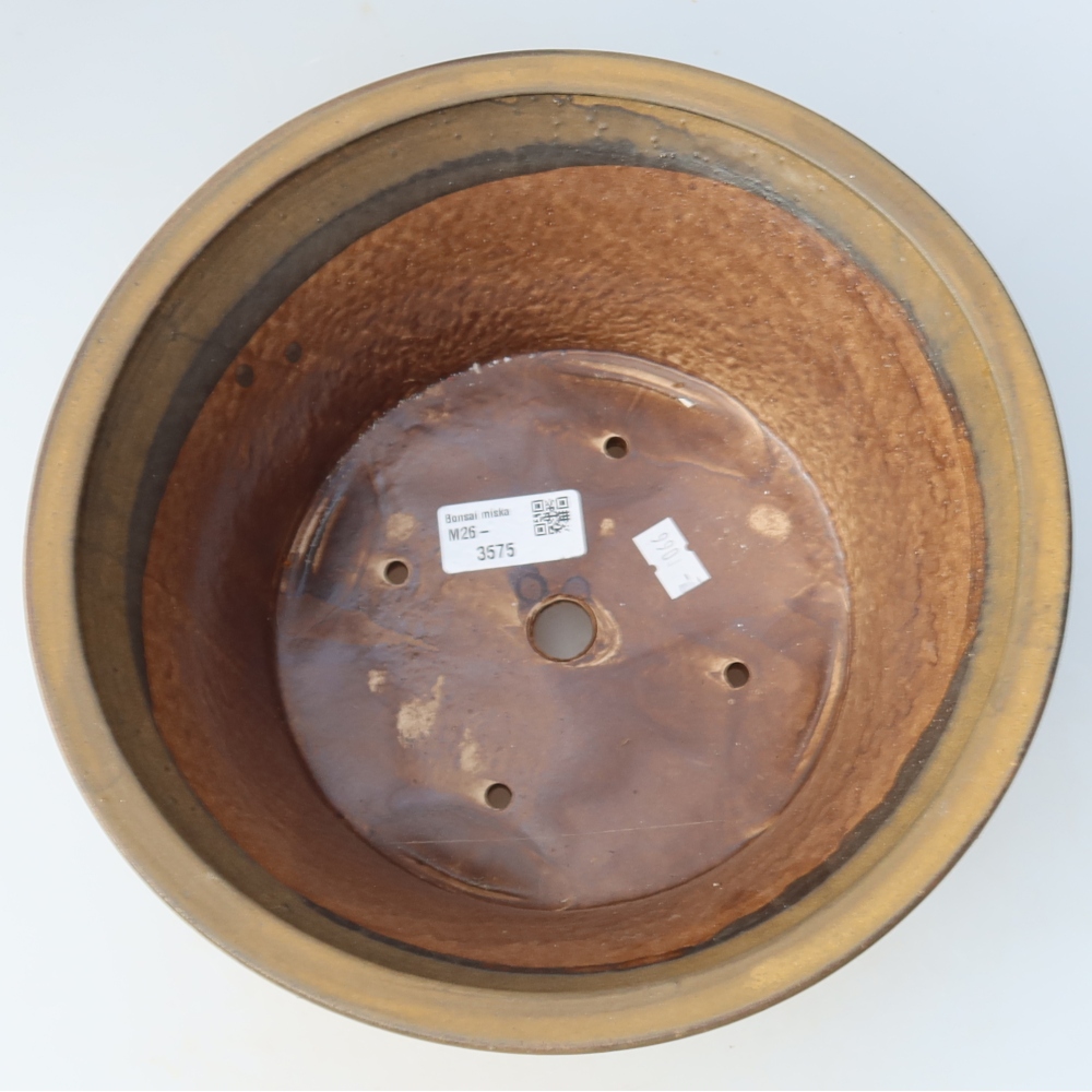 Keramik-Bonsai-Schale 24,5 x 24,5 x 11,5 cm, Farbe: braun