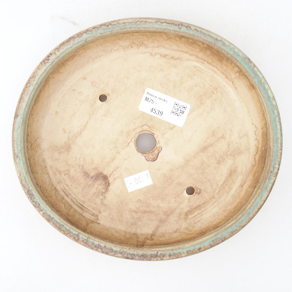 Keramik-Bonsaischale 20,5 x 18,5 x 4 cm, Farbe Grün