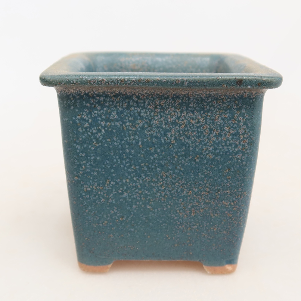 Keramik-Bonsai-Schale, 6 x 6 x 5,5 cm, Farbe: Blau