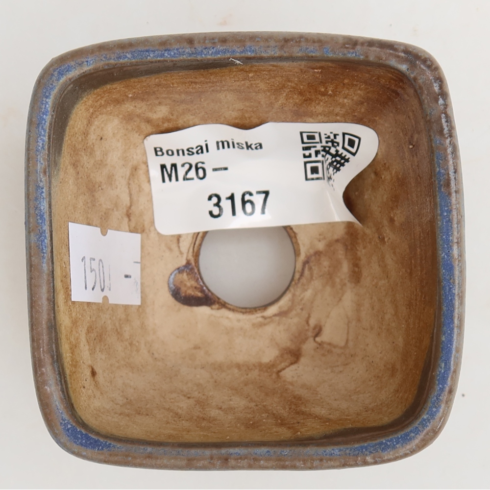 Keramik-Bonsai-Schale, 6 x 6 x 4 cm, Farbe: Blau