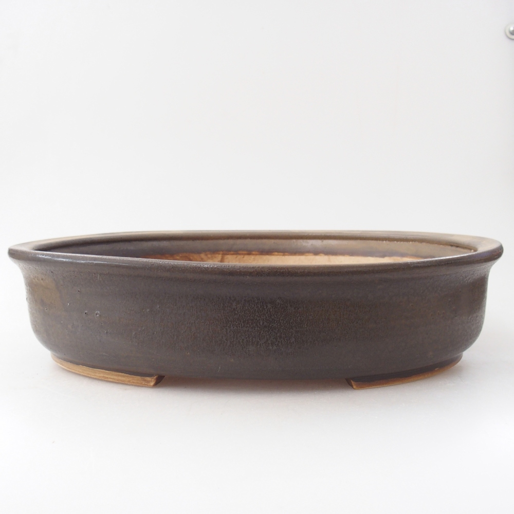 Bonsaischale aus Keramik 32,5 x 28 x 7 cm, braun