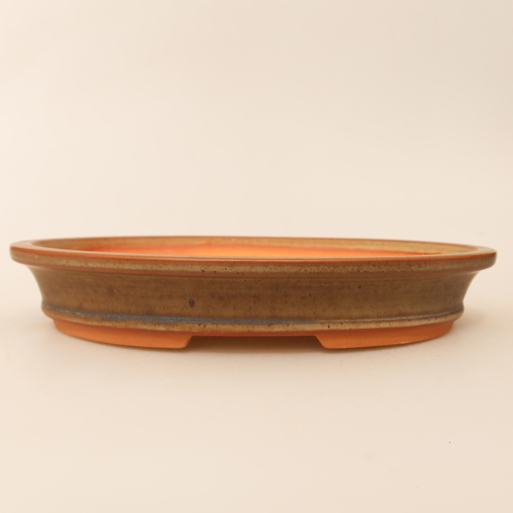 Keramikschale  21 x 14,5 x 3,5 cm, Farbe: braun