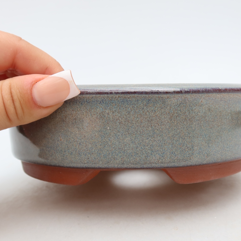 Keramik-Bonsai-Schale, 16 x 16 x 5 cm, Farbe: Grau