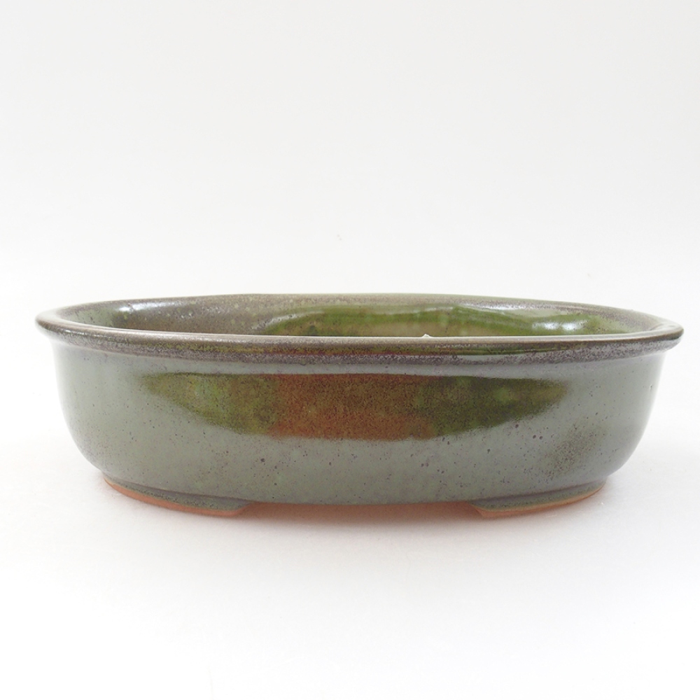 Keramik-Bonsaischale 18,5 x 14,5 x 5 cm, Farbe Grün