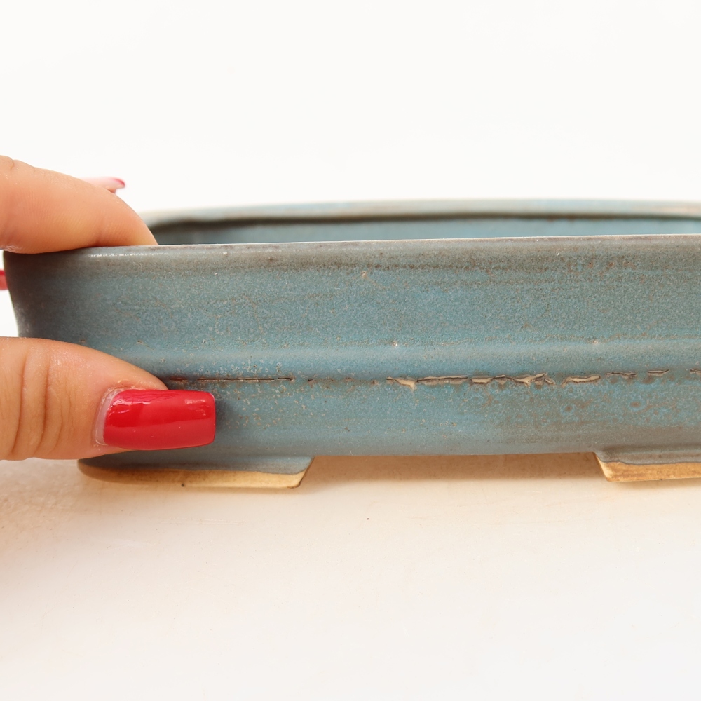 Keramik-Bonsai-Schale, 17 × 13,5 × 4,5 cm, Farbe: Blau