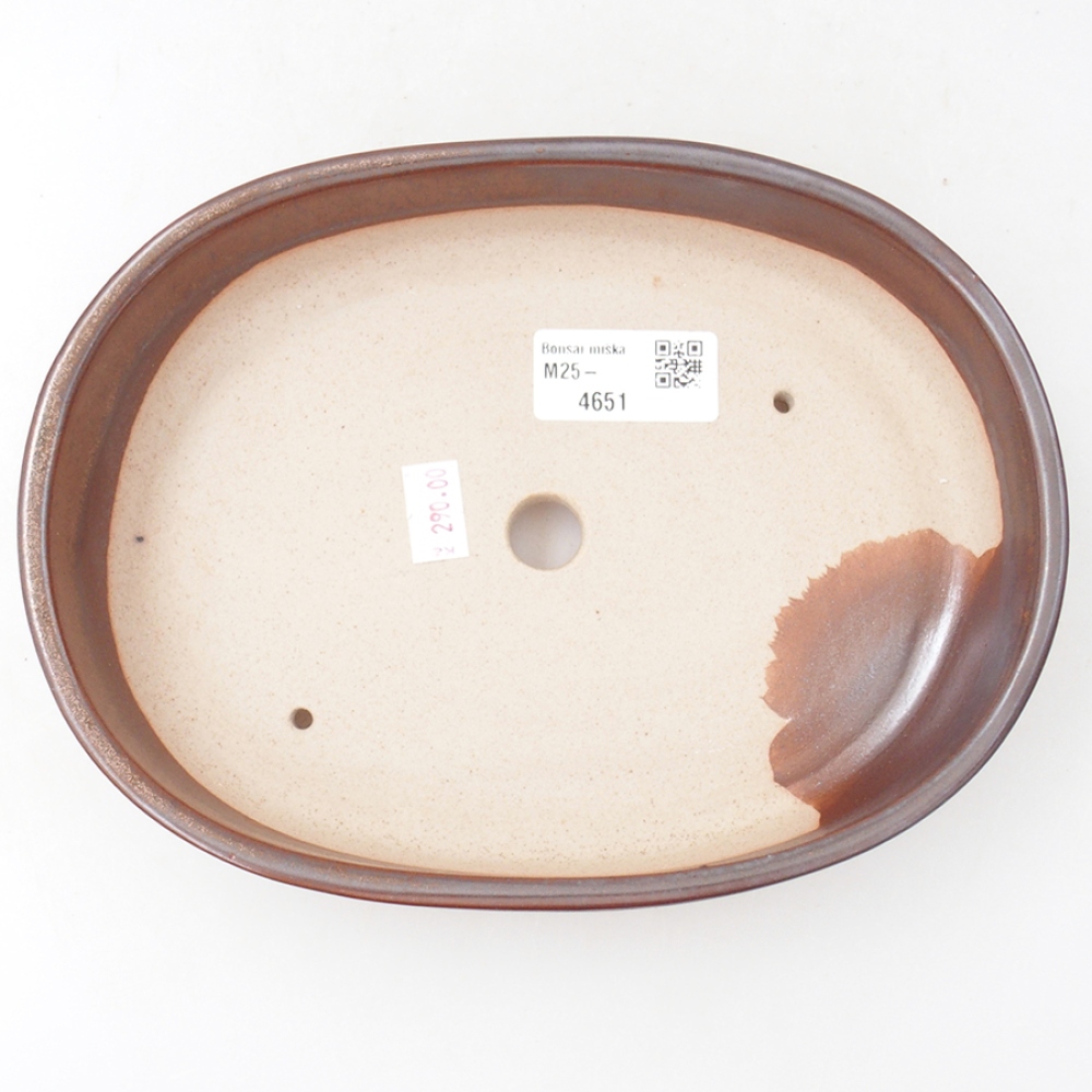 Keramik-Bonsaischale 21 x 15 x 4,5 cm, Farbe braun