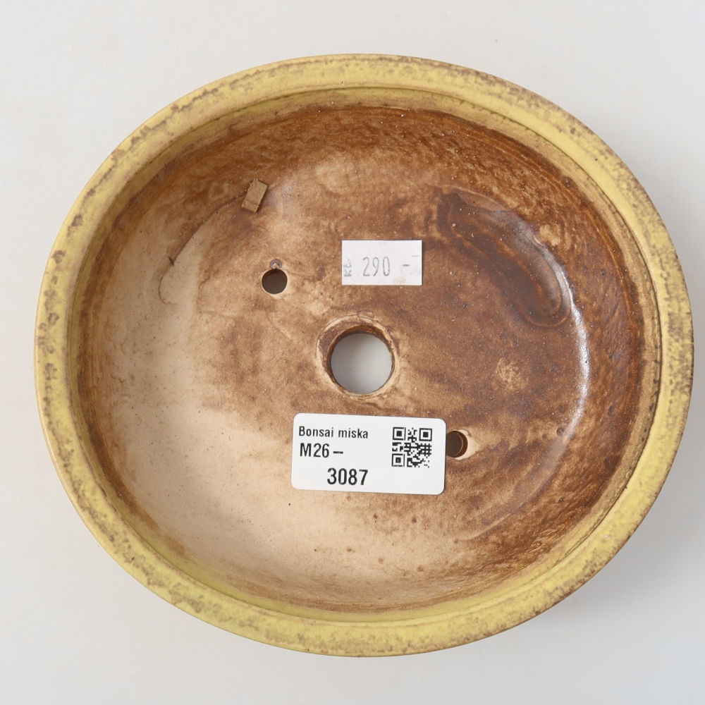 Keramik-Bonsai-Schale 15,5 x 14,5 x 4 cm, Farbe: Gelb