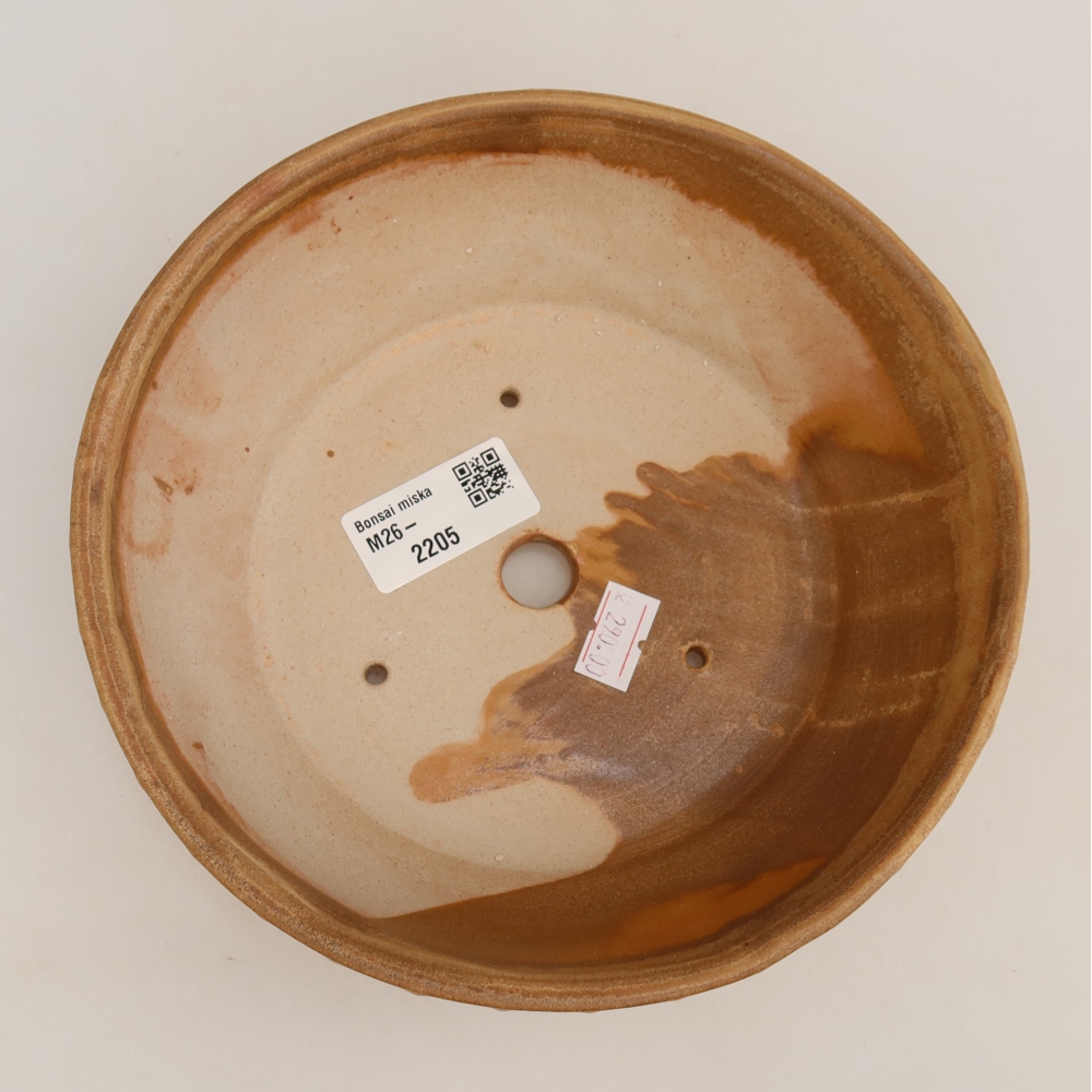 Keramik-Bonsai-Schale, 17,5 x 17,5 x 5,5 cm, Farbe: Beige