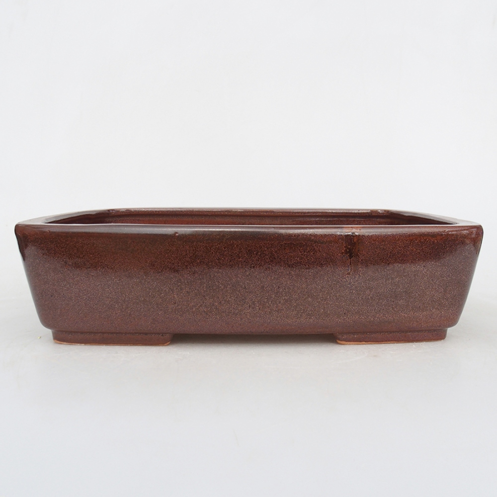 Keramik-Bonsaischale 27 x 20,5 x 6,5 cm, braun Farbe