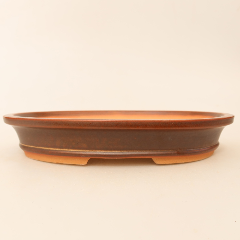 Keramikschale  21 x 14,5 x 3,5 cm, Farbe: braun