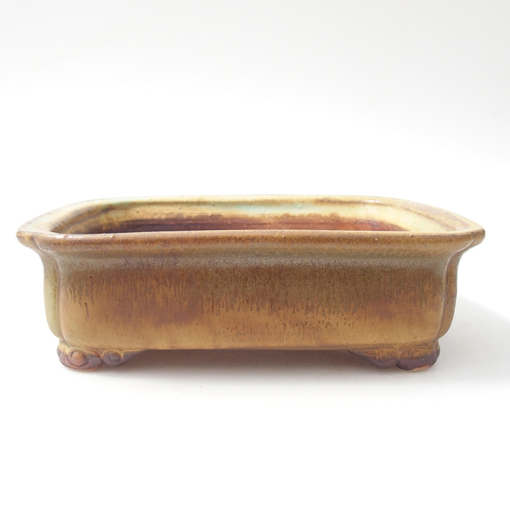 Bonsaischale aus Keramik 19,5 x 16,5 x 6 cm, Farbe Grün