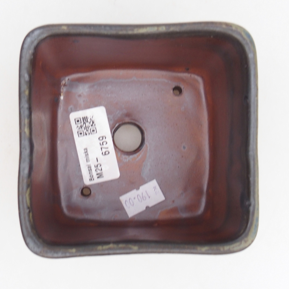 Bonsaischale aus Keramik 10 x 10 x 8,5 cm, braun