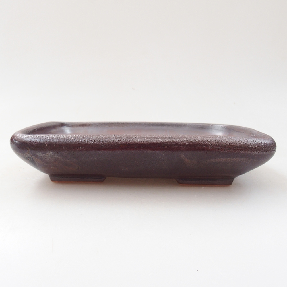 Keramik-Bonsaischale 17 x 13,5 x 3,5 cm, metallische Farbe