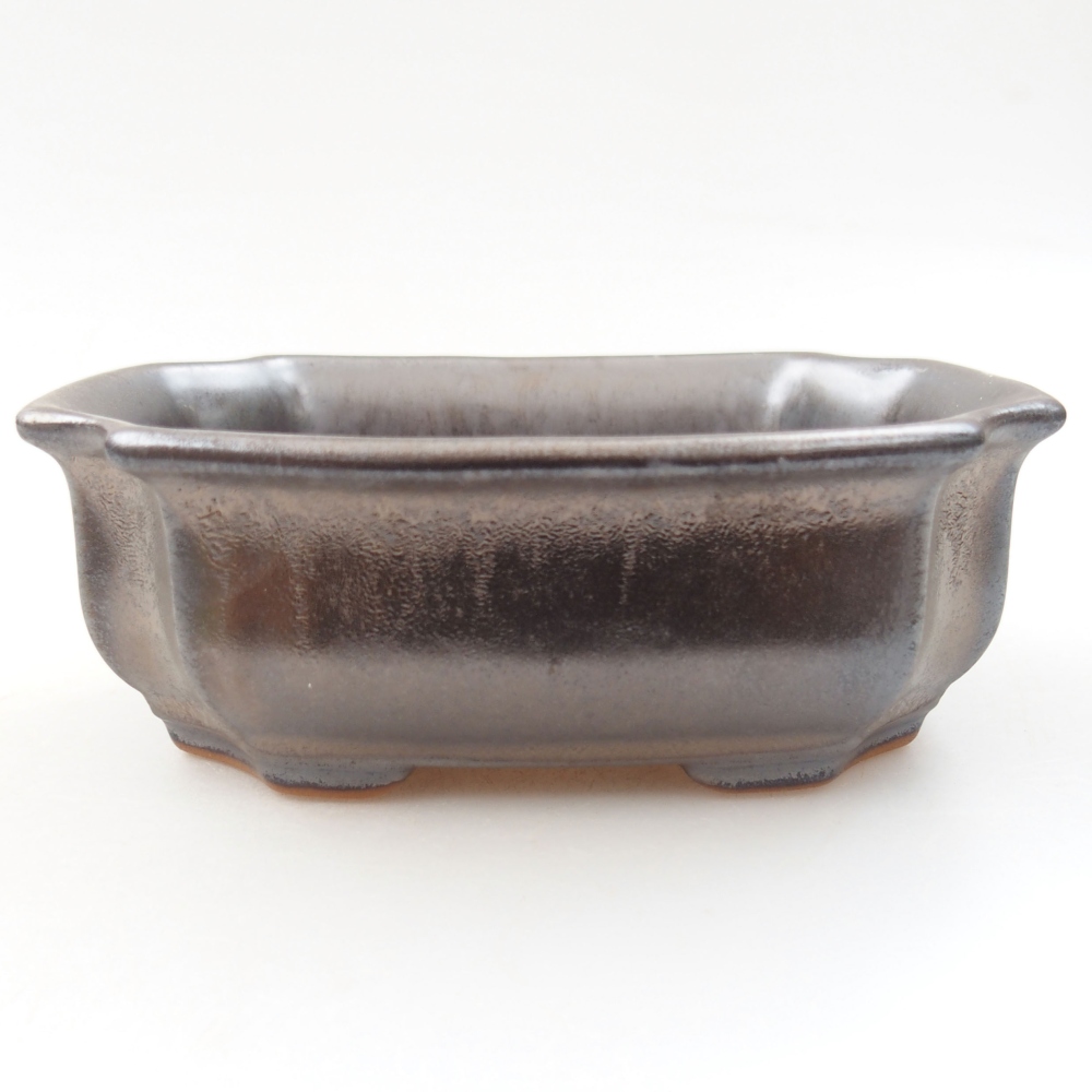 Keramik-Bonsaischale 12 x 9 x 4,5 cm, Farbe  metallische